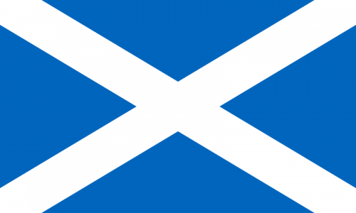 none known [Public domain], <a href="https://commons.wikimedia.org/wiki/File:Flag_of_Scotland.svg" target ="_blank">via Wikimedia Commons</a>