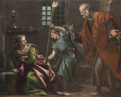 Paolo Veronese [Public domain], <a href="https://commons.wikimedia.org/wiki/File:Paolo_Veronese_St._Agatha_Visited_in_Prison_by_St._Peter_.jpg"  target="_blank">via Wikimedia Commons</a>