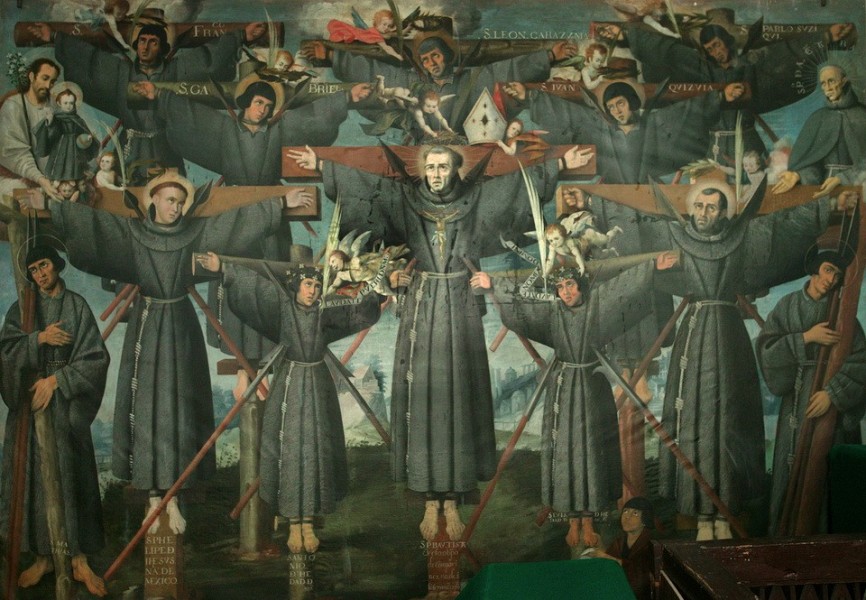 Cuzco School [Public domain], <a href="https://commons.wikimedia.org/wiki/File:Painting_of_the_Nagasaki_Martyrs.jpg"  target="_blank">via Wikimedia Commons</a>