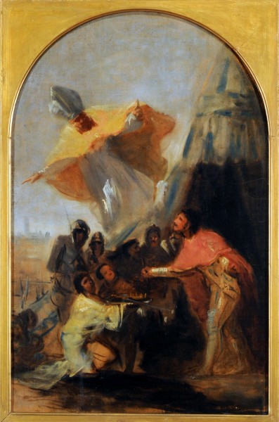 Francisco Goya [Public domain], <a href="https://commons.wikimedia.org/wiki/File:Francisco_de_Goya_-_Aparici%C3%B3n_de_San_Isidoro_al_Rey_Fernando_III_El_Santo,_ante_los_muros_de_Sevilla.jpg"  target="_blank">via Wikimedia Commons</a>