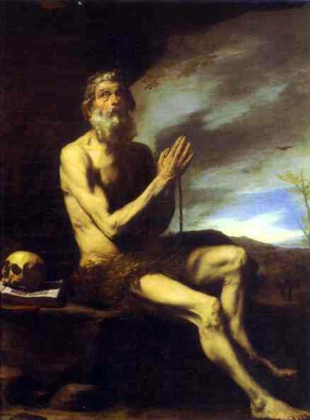 Saint Paul The First Hermit or Paul the Anchorite is regarded as the first Christian hermit. Paul lived alone in the desert from the age of sixteen to one hundred thirteen years of his age

<a href="https://commons.wikimedia.org/wiki/File:Ribera5Jusepe_de_Ribera._St._Paul_the_Hermit.jpg" title="via Wikimedia Commons" target="_blank">Jusepe de Ribera</a> [Public domain]