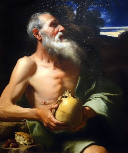 Saint Paul The First Hermit or Paul the Anchorite is regarded as the first Christian hermit. Paul lived alone in the desert from the age of sixteen to one hundred thirteen years of his age

<a href="https://commons.wikimedia.org/wiki/File:St._Paul_the_Hermit_in_Meditation,_by_Jusepe_de_Ribera,_Spanish,_1610-1611,_oil_on_canvas_-_Princeton_University_Art_Museum_-_DSC06504.jpg" title="via Wikimedia Commons" target="_blank">Daderot</a> [Public domain]