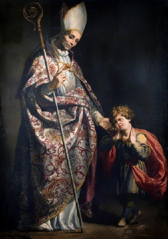 Saint Blaise is the patron saint of wool combers and throat disease. According to the Acta Sanctorum, he was martyred by being beaten, attacked with iron combs, and beheaded.

<a href="https://commons.wikimedia.org/wiki/File:San_Blas,_de_Vicente_Carducho_(Catedral_de_Sevilla).jpg" title="via Wikimedia Commons" target="_blank">Vincenzo Carducci</a> [Public domain]