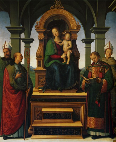 Pietro Perugino: Pala dei Decemviri (Virgin and Child Enthroned between San Costanzo, Sant’Ercolano, San Lorenzo and San Ludovico).




<a href="https://commons.wikimedia.org/wiki/File:Pietro_Perugino_cat41b.jpg" title="via Wikimedia Commons" target="_blank">Pietro Perugino</a> / Public domain
