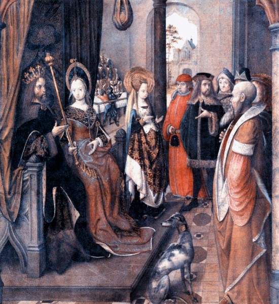 Saint Ursula Announces to her Father her Departure on a Pilgrimage to Rome - 15th-century unknown painters

<a href="https://commons.wikimedia.org/wiki/File:15th-century_unknown_painters_-_St_Ursula_Announces_to_her_Father_her_Departure_on_a_Pilgrimage_to_Rome_-_WGA23745.jpg" target="_blank">Louvre Museum</a>, Public domain, via Wikimedia Commons